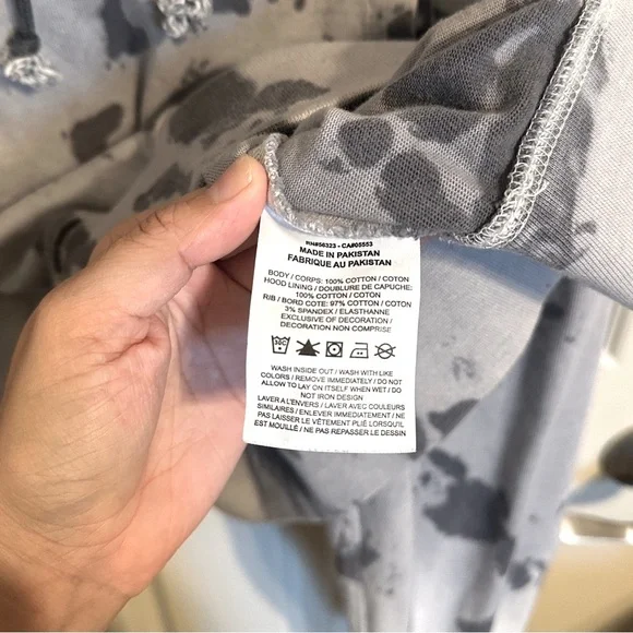 Nike Swoosh Splatter Tie Dye Cropped Relaxed Hoodie, Gray, Sz Small, NWOT - Picture 4 of 7